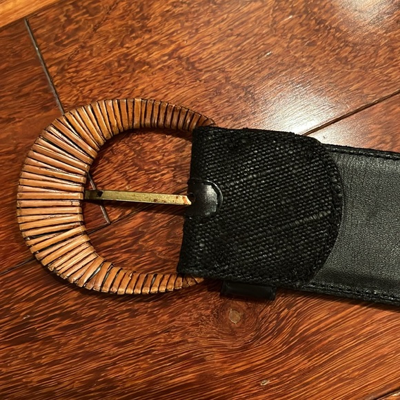 GUCCI vintage canvas leather and basket weave buckle - Picture 5 of 7